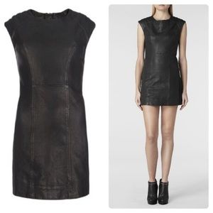 All Saints NWT black biker genuine leather dress.  Gorgeous dress!